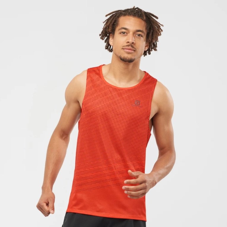 Tank Top Salomon Sense Aero Singlet Hombre Rojos | MX VABM189